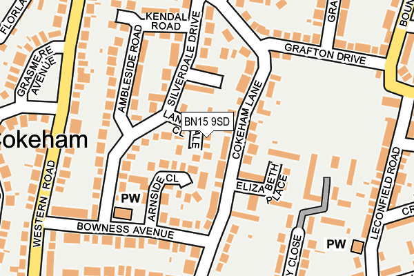 BN15 9SD map - OS OpenMap – Local (Ordnance Survey)