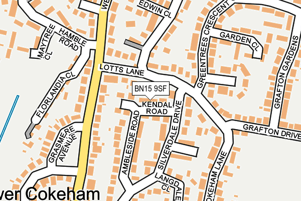 BN15 9SF map - OS OpenMap – Local (Ordnance Survey)