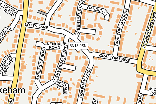 BN15 9SN map - OS OpenMap – Local (Ordnance Survey)