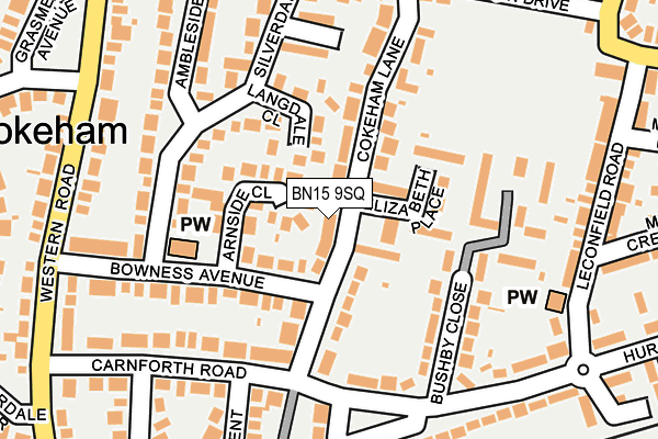BN15 9SQ map - OS OpenMap – Local (Ordnance Survey)