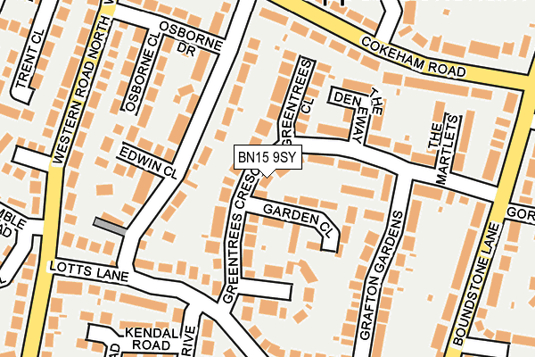 BN15 9SY map - OS OpenMap – Local (Ordnance Survey)