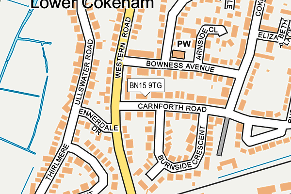 BN15 9TG map - OS OpenMap – Local (Ordnance Survey)
