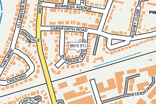 BN15 9TJ map - OS OpenMap – Local (Ordnance Survey)