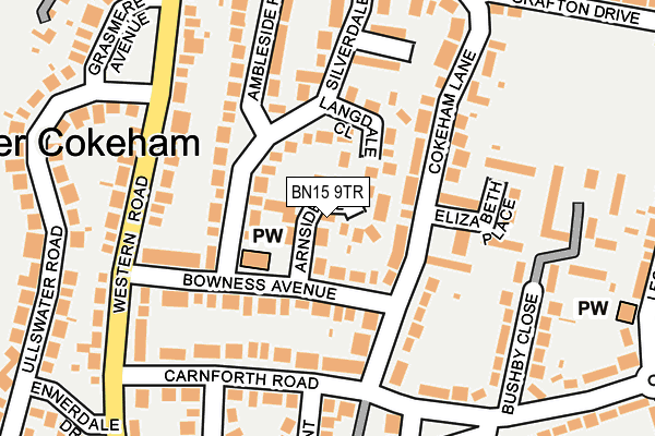 BN15 9TR map - OS OpenMap – Local (Ordnance Survey)