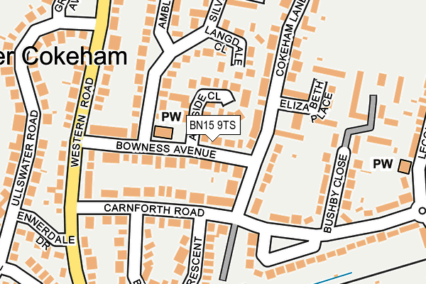 BN15 9TS map - OS OpenMap – Local (Ordnance Survey)