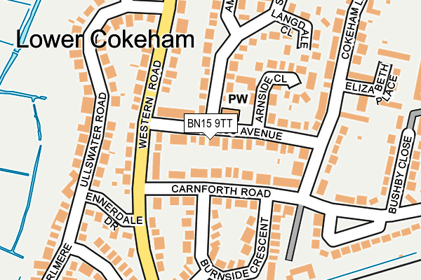 BN15 9TT map - OS OpenMap – Local (Ordnance Survey)