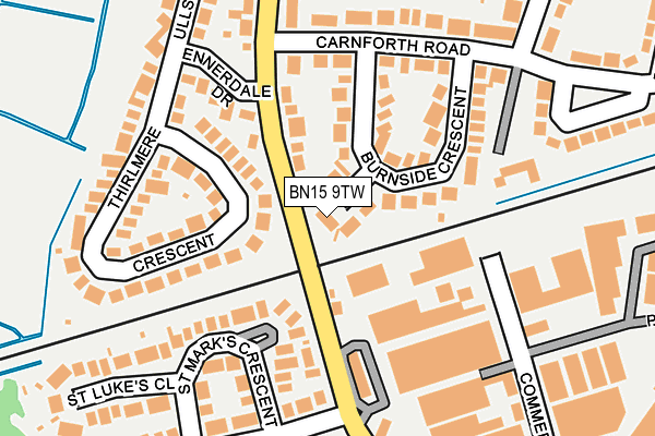 BN15 9TW map - OS OpenMap – Local (Ordnance Survey)