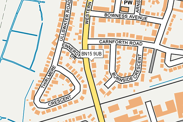 BN15 9UB map - OS OpenMap – Local (Ordnance Survey)