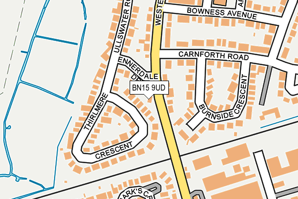 BN15 9UD map - OS OpenMap – Local (Ordnance Survey)