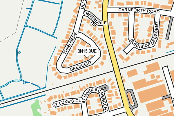 BN15 9UE map - OS OpenMap – Local (Ordnance Survey)