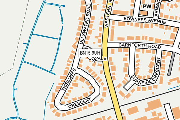BN15 9UH map - OS OpenMap – Local (Ordnance Survey)