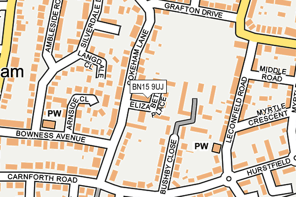 BN15 9UJ map - OS OpenMap – Local (Ordnance Survey)