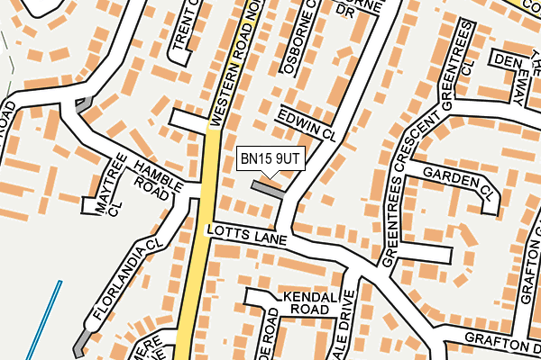 BN15 9UT map - OS OpenMap – Local (Ordnance Survey)