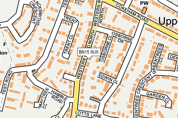BN15 9UX map - OS OpenMap – Local (Ordnance Survey)