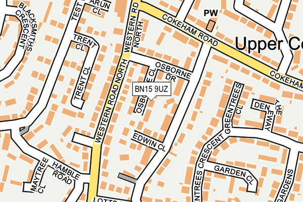 BN15 9UZ map - OS OpenMap – Local (Ordnance Survey)