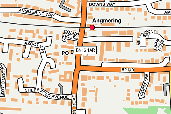 BN16 1AR map - OS OpenMap – Local (Ordnance Survey)