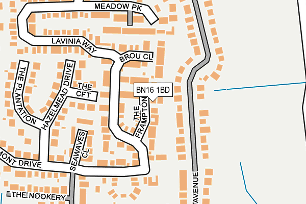 BN16 1BD map - OS OpenMap – Local (Ordnance Survey)