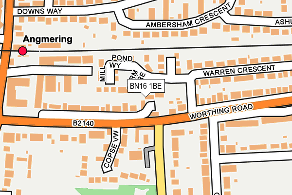BN16 1BE map - OS OpenMap – Local (Ordnance Survey)