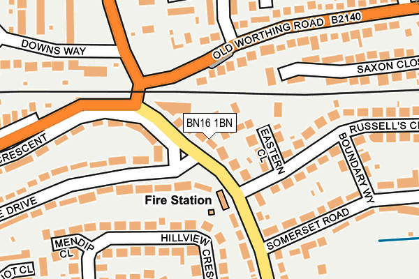 BN16 1BN map - OS OpenMap – Local (Ordnance Survey)