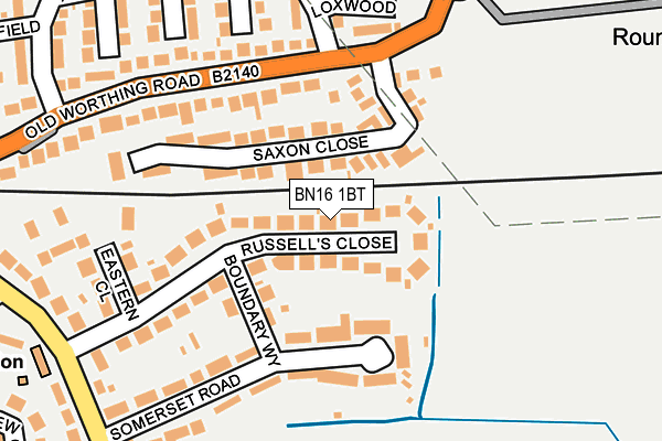 BN16 1BT map - OS OpenMap – Local (Ordnance Survey)