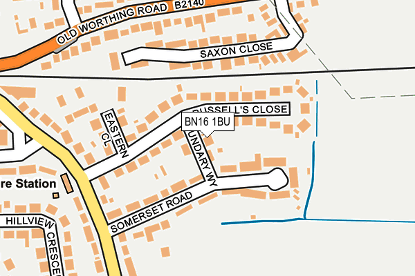 BN16 1BU map - OS OpenMap – Local (Ordnance Survey)
