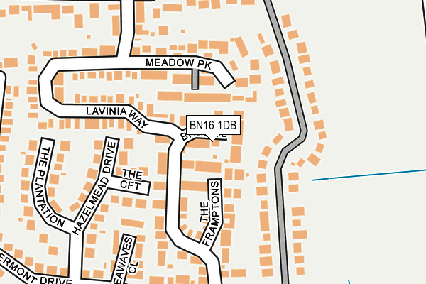 BN16 1DB map - OS OpenMap – Local (Ordnance Survey)