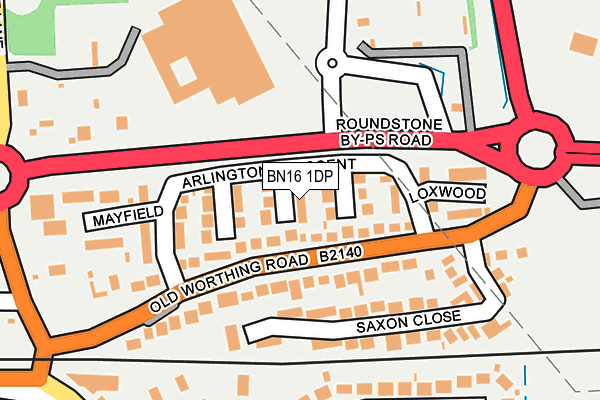 BN16 1DP map - OS OpenMap – Local (Ordnance Survey)