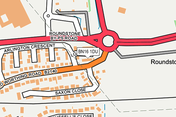 BN16 1DU map - OS OpenMap – Local (Ordnance Survey)