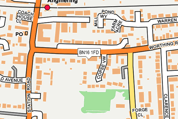 BN16 1FD map - OS OpenMap – Local (Ordnance Survey)