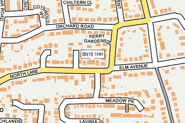 BN16 1HH map - OS OpenMap – Local (Ordnance Survey)