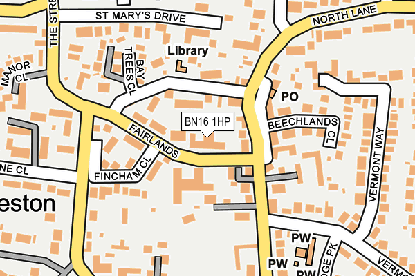 BN16 1HP map - OS OpenMap – Local (Ordnance Survey)