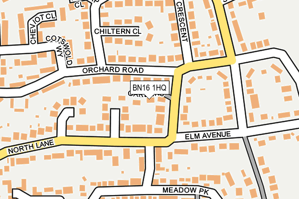 BN16 1HQ map - OS OpenMap – Local (Ordnance Survey)
