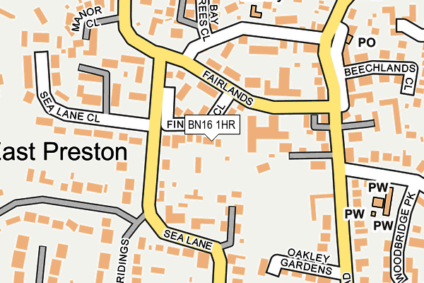 BN16 1HR map - OS OpenMap – Local (Ordnance Survey)
