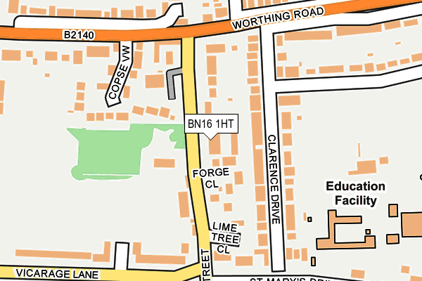 BN16 1HT map - OS OpenMap – Local (Ordnance Survey)