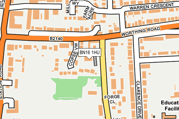 BN16 1HU map - OS OpenMap – Local (Ordnance Survey)
