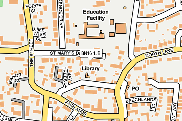 BN16 1JB map - OS OpenMap – Local (Ordnance Survey)