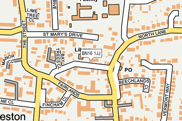 BN16 1JJ map - OS OpenMap – Local (Ordnance Survey)