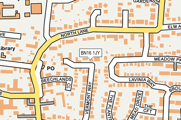 BN16 1JY map - OS OpenMap – Local (Ordnance Survey)