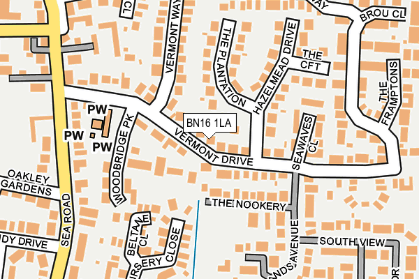 BN16 1LA map - OS OpenMap – Local (Ordnance Survey)