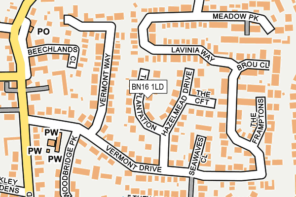 BN16 1LD map - OS OpenMap – Local (Ordnance Survey)