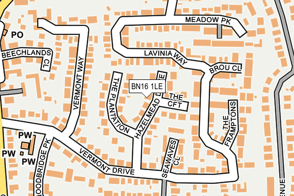 BN16 1LE map - OS OpenMap – Local (Ordnance Survey)