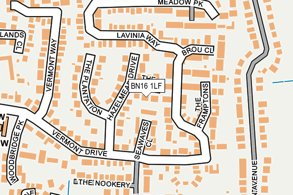 BN16 1LF map - OS OpenMap – Local (Ordnance Survey)
