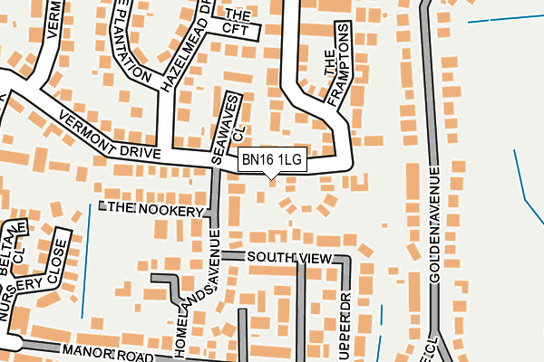 BN16 1LG map - OS OpenMap – Local (Ordnance Survey)