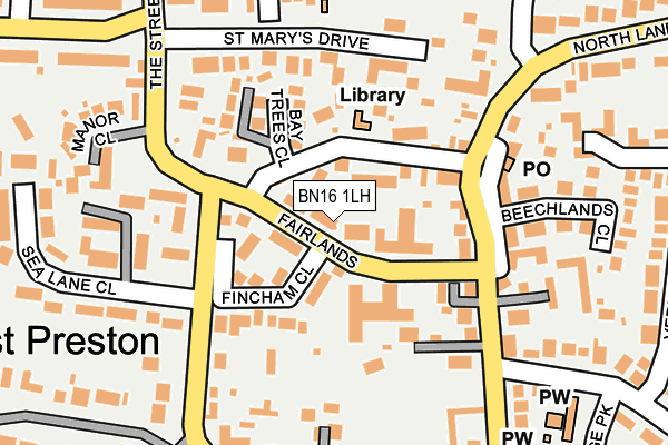BN16 1LH map - OS OpenMap – Local (Ordnance Survey)
