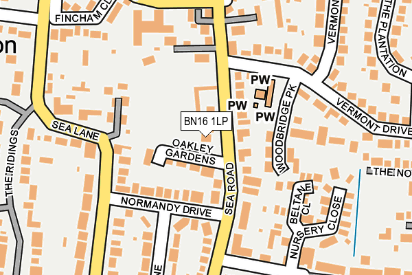BN16 1LP map - OS OpenMap – Local (Ordnance Survey)
