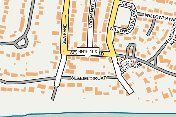 BN16 1LX map - OS OpenMap – Local (Ordnance Survey)