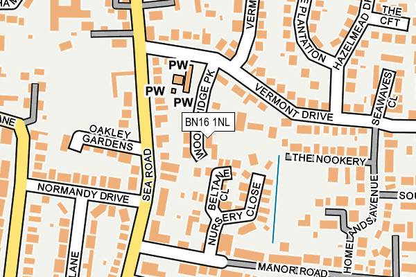 Map of WOODBRIDGE PARK MANAGEMENT LIMITED at local scale