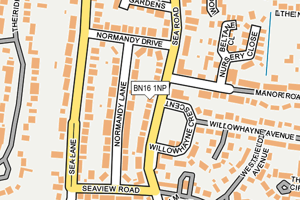 BN16 1NP map - OS OpenMap – Local (Ordnance Survey)