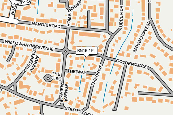 BN16 1PL map - OS OpenMap – Local (Ordnance Survey)