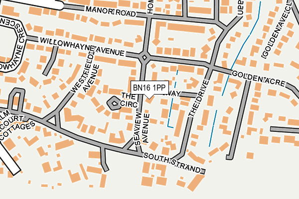 BN16 1PP map - OS OpenMap – Local (Ordnance Survey)